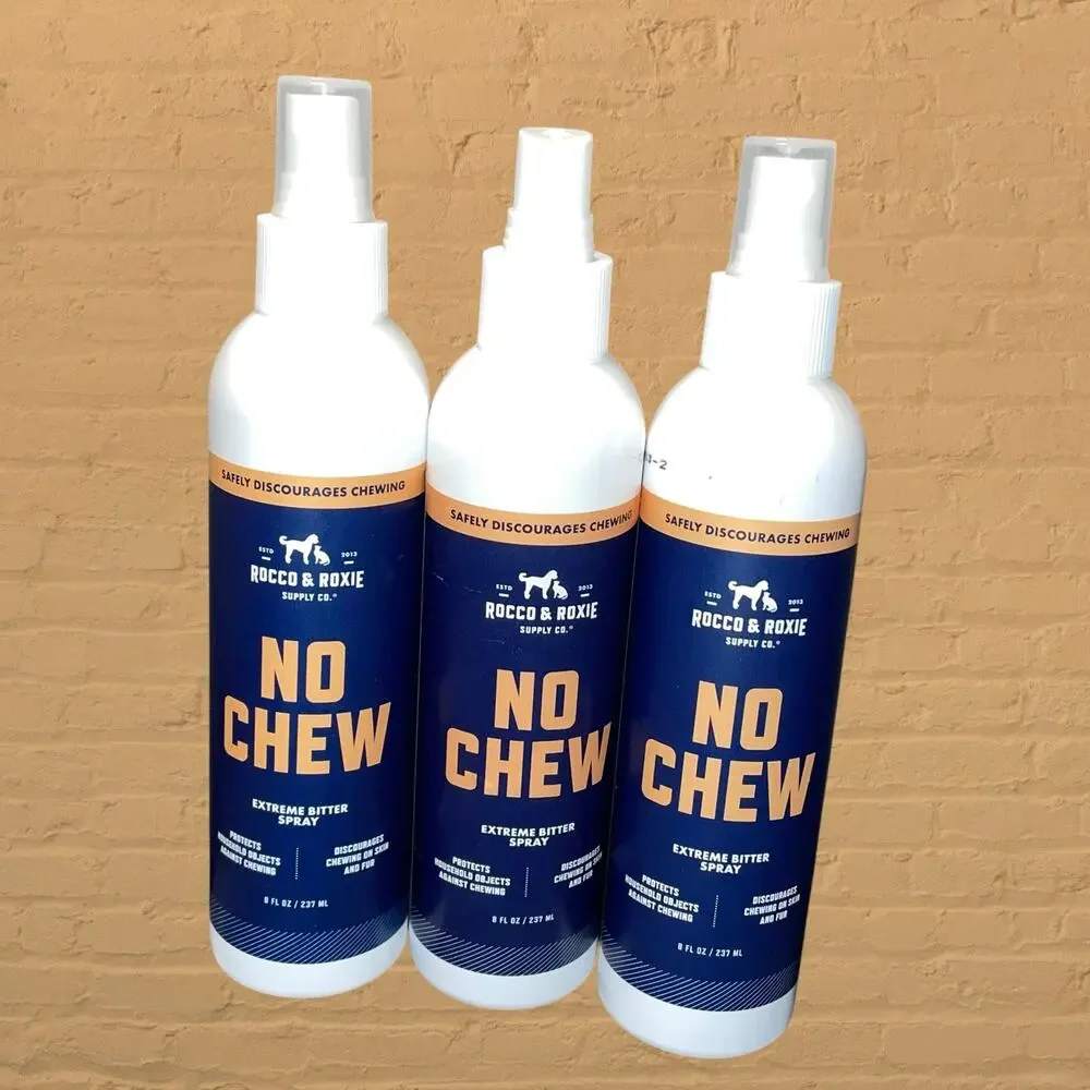 Rocco & Roxie No Chew Extreme Bitter Spray Dogs Stop Chewing 8 oz Lot of 3 NEW